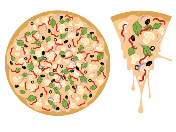 Cartoon smakelijke Pizza — Stockvector