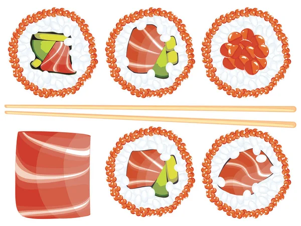 Conjunto de sushi — Vector de stock