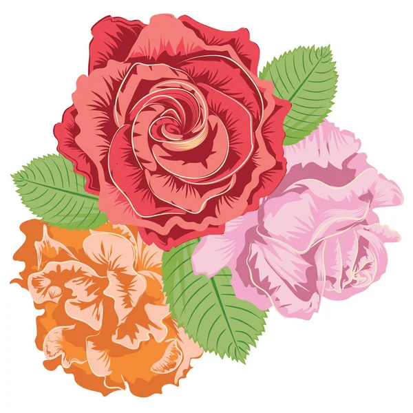 Ornamento de rosas vintage — Vetor de Stock