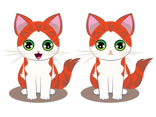 Ginger gatito de dibujos animados — Vector de stock