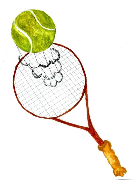 Esboço de bola de tênis — Fotografia de Stock