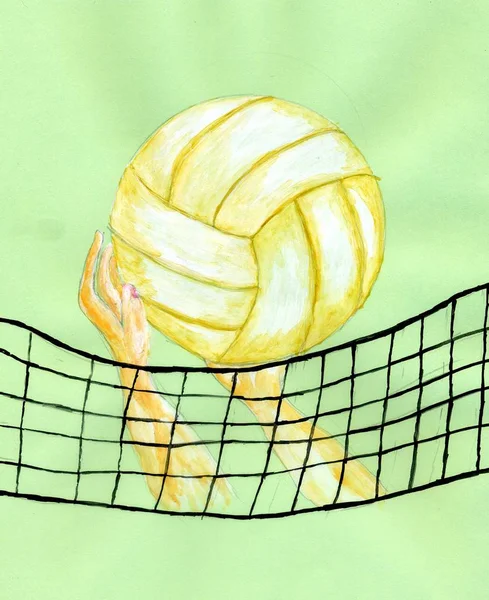 Volleyball-Sketch — Stockfoto