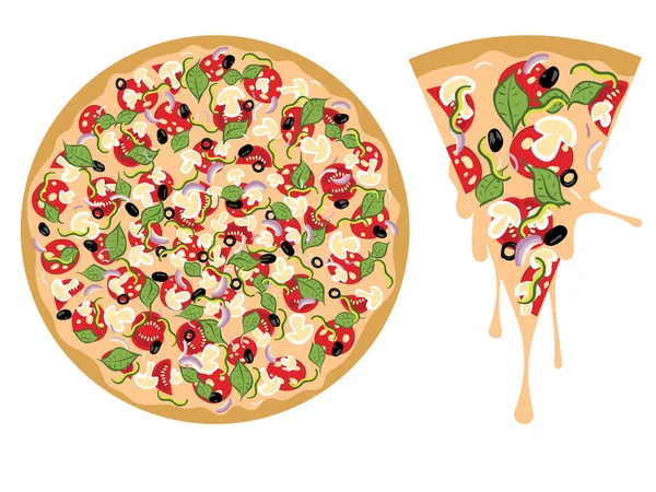 Cartoon smakelijke Pizza — Stockvector