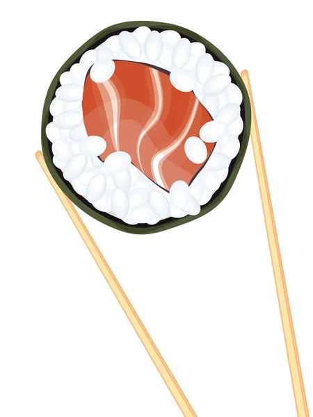 Palillos con sushi — Vector de stock