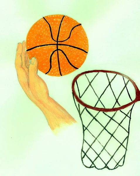 Baloncesto bola bosquejo — Foto de Stock