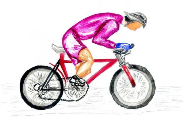 Człowiek na rowerze szkicu — Zdjęcie stockowe
