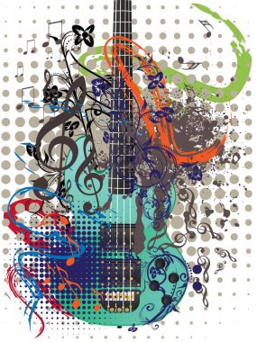 Grunge gitar illüstrasyon