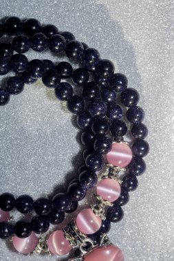 Pembe Opal koyu mavi bileklik