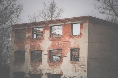 Tuğla ev Retro kırık