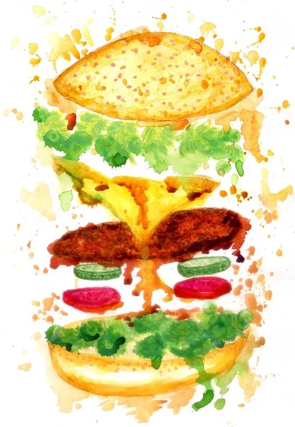 Art Food Burger — Foto Stock