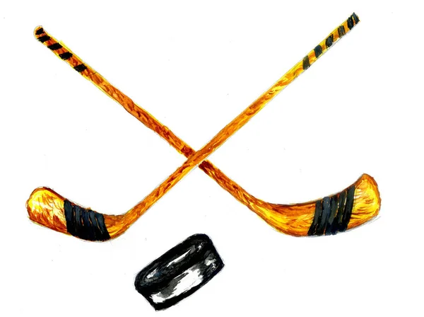 Schizzo bastone da hockey — Foto Stock