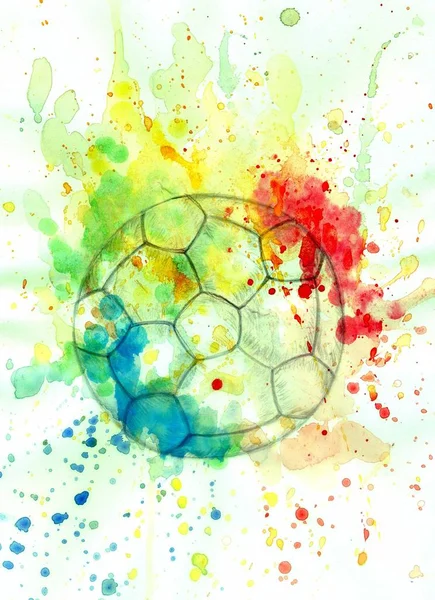 足球球素描 — 图库照片