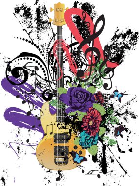 Grunge gitar illüstrasyon