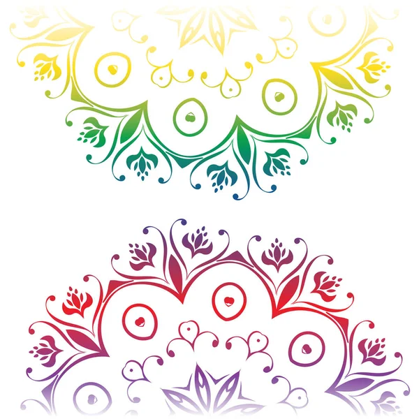 Colorido ornamento floral — Vector de stock