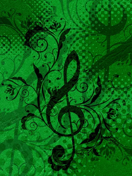 Vintage Floral Music Notes — Stock Photo, Image
