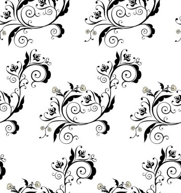 siyah çiçek süsleme