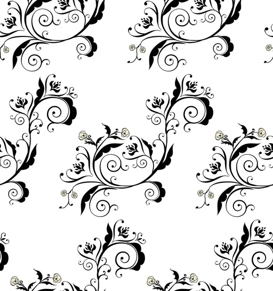 Ornamento floral preto — Vetor de Stock