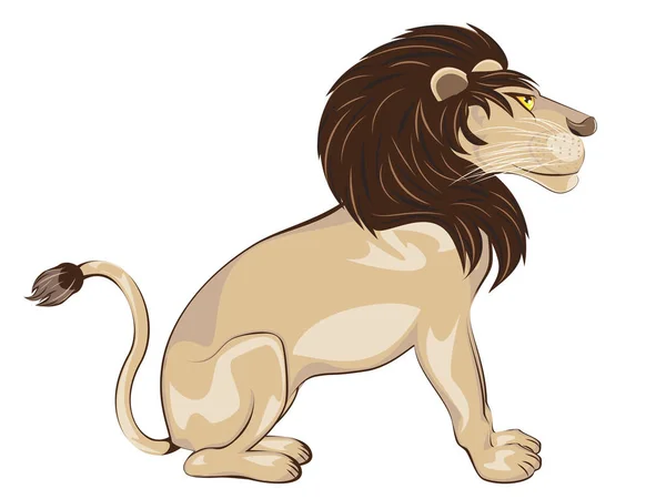 狮子的坐姿 — 图库矢量图片