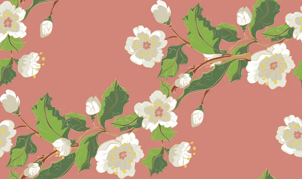 Adorno de flor blanca — Vector de stock