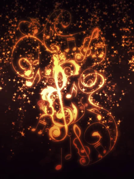 Vintage Floral Music Notes — Stock Photo, Image