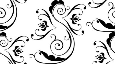 siyah çiçek süsleme