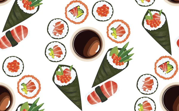 Conjunto de sushi — Vector de stock