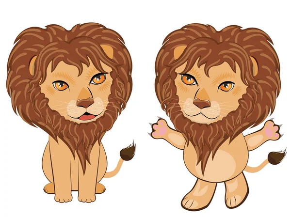 Lion vergadering Pose — Stockvector