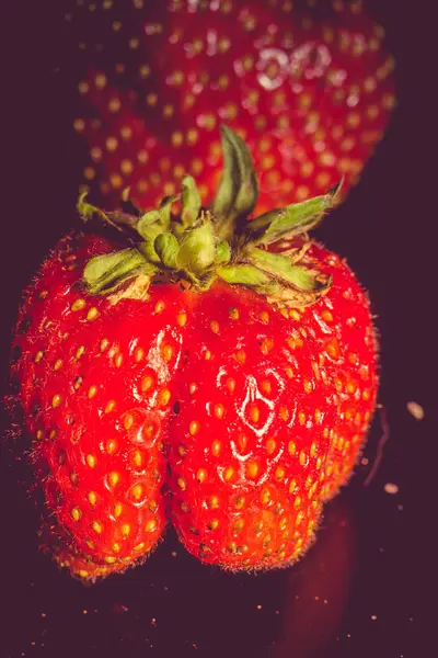 新鲜红草莓复古 — 图库照片