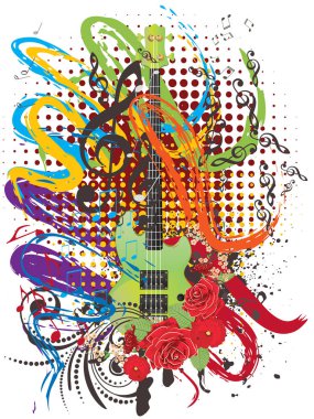 Grunge gitar illüstrasyon