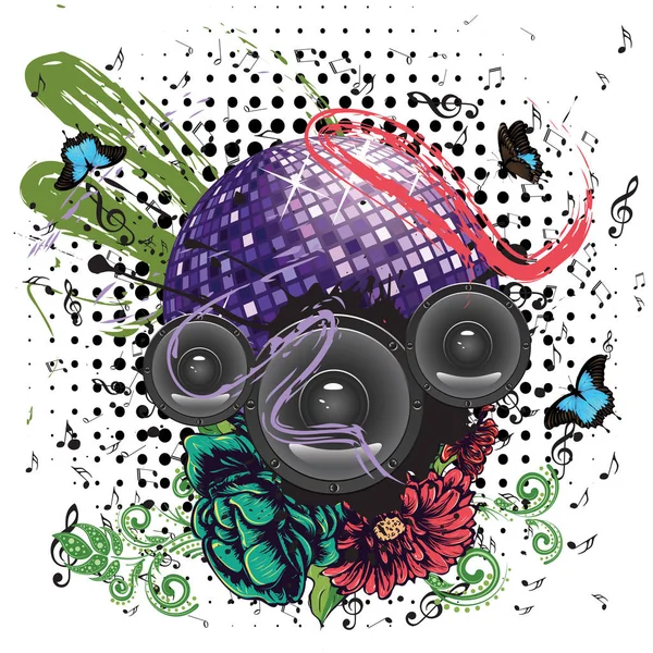 Grunge fioletowy Disco Ball — Wektor stockowy