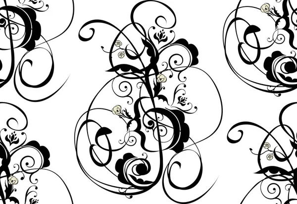 Note musicali Ornamento floreale — Vettoriale Stock