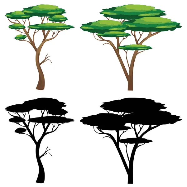 Ağaçları siluetleri ile — Stok Vektör