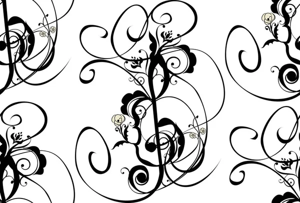 Notas de música Adorno floral — Vector de stock