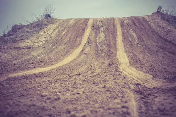 Wheel Track on the Sand Filtered — Stock Photo, Image