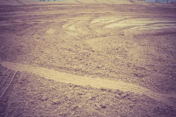 Pista de roda na areia filtrada — Fotografia de Stock