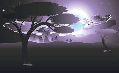 Afrika gece manzarası