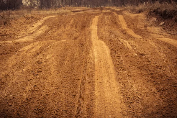 Wheel Track on the Sand Filtered — Stock Photo, Image