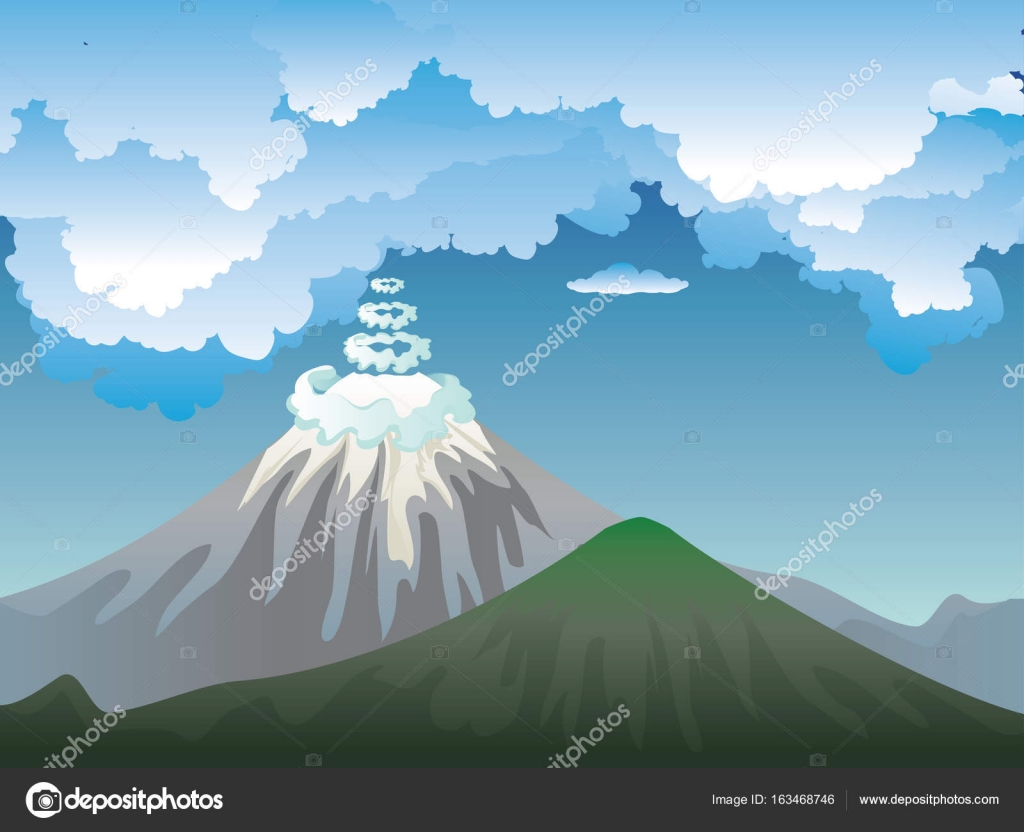 Dibujo animado del volcán imágenes de stock de arte vectorial |  Depositphotos
