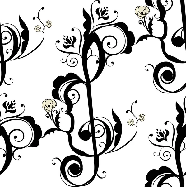 Музичні ноти Квітковий орнамент — стоковий вектор