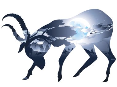 Antilop ile gece manzarası