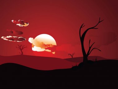 Afrika günbatımı manzara