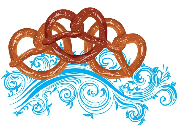 Sabroso Pretzel de dibujos animados — Vector de stock