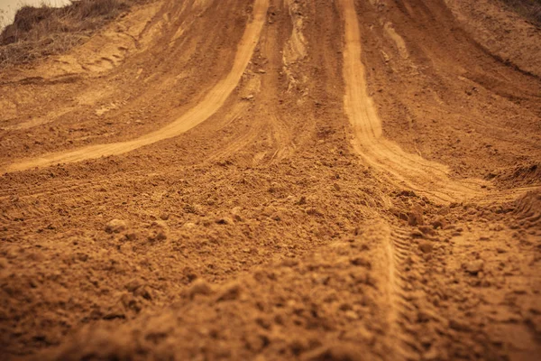 Wiel Track op het zand gefilterd — Stockfoto