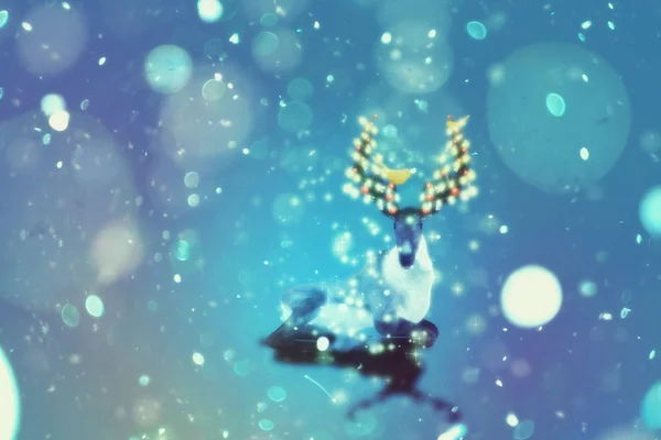 魔法のクリスマス鹿 — ストック写真