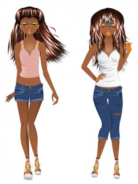 Afro Amerikan kız rahat tarzı