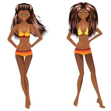 Afro Amerikan kız mayo