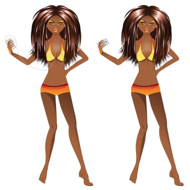 Afro Amerikan kız mayo