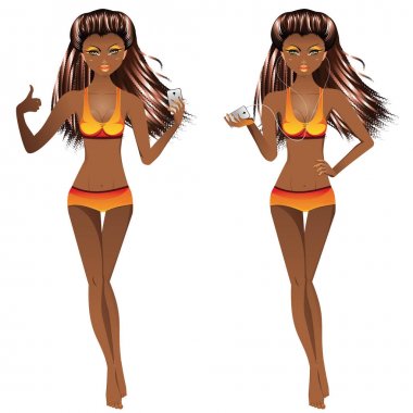 Afro Amerikan kız mayo