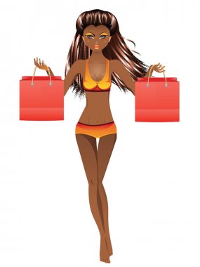 Afro Amerikan kız mayo