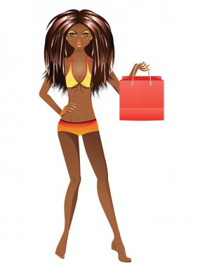 Afro Amerikan kız mayo